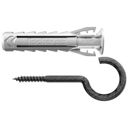 Diblu universal din nylon, cu surub cu carlig ochi deschis, Fischer SX Plus, 6 x 30 mm, set 2 bucati