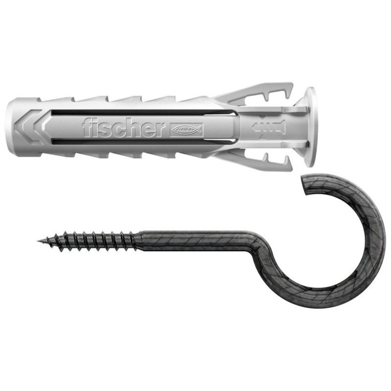 Diblu universal din nylon, cu surub cu carlig ochi deschis, Fischer SX Plus, 6 x 30 mm, set 2 bucati