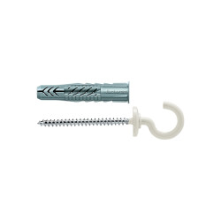 Diblu universal din nylon, cu surub cu carlig ochi deschis, Fischer UX, 8 x 50 mm, 2 bucati