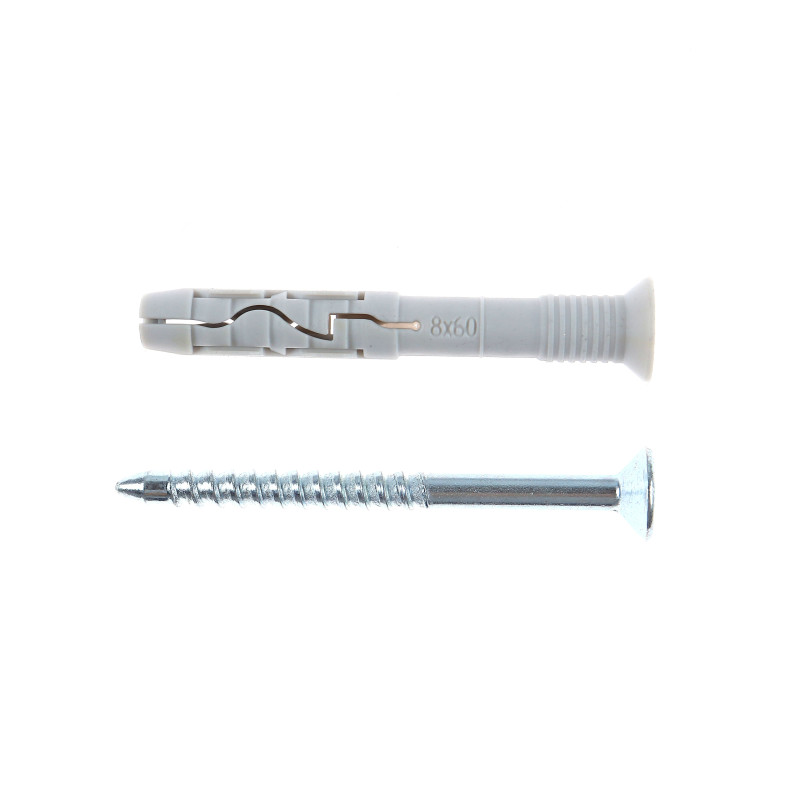 Diblu universal din nylon, cu surub cui, Fischer, 8 x 60 mm Diblu universal din nylon, cu surub cui, Fischer, 8 x 60 mm