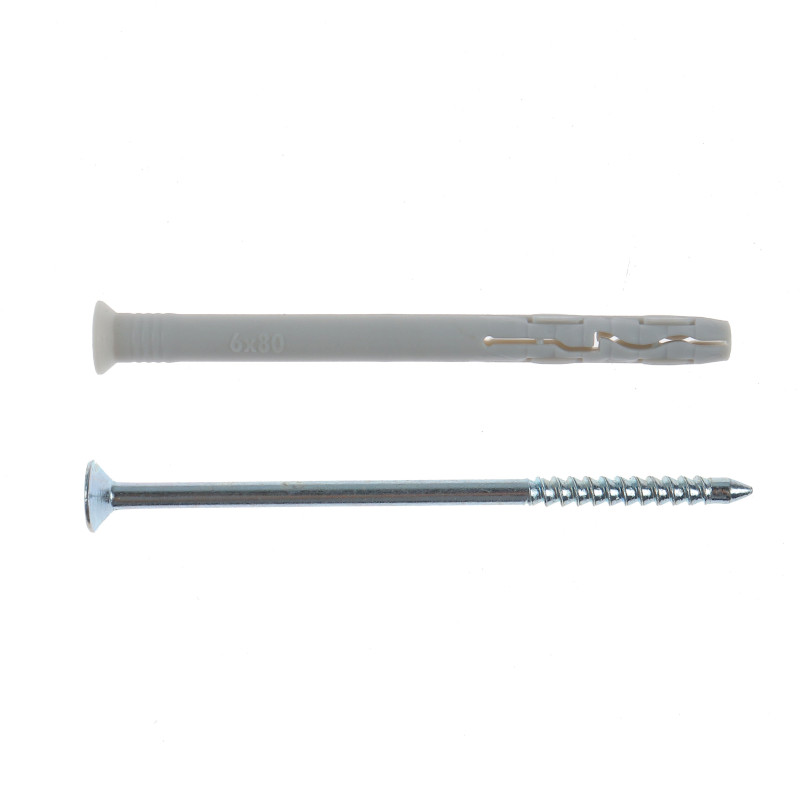 Diblu universal din nylon, cu surub, Fischer, 6 x 80 mm Diblu universal din nylon, cu surub, Fischer, 6 x 80 mm