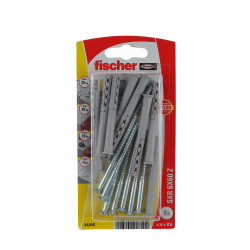 Diblu universal din nylon, cu surub, PZ2, Fischer SXR, 6 x 60 mm, 8 bucati