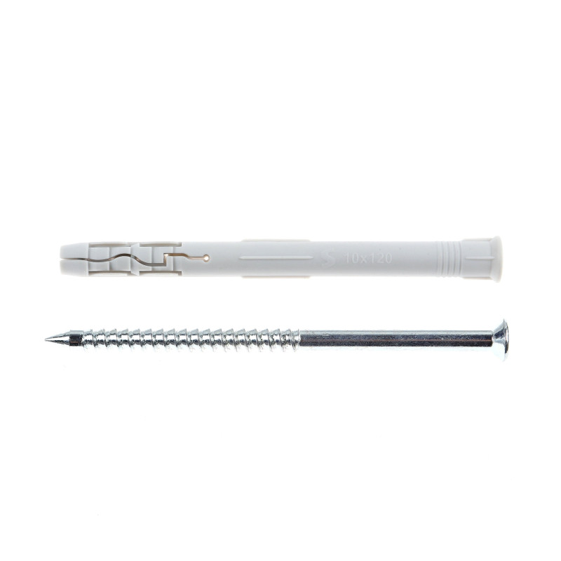 Diblu universal, din nylon, Fischer, 10 x 120 mm, cu surub, set 20 bucati