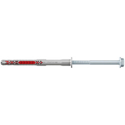Diblu universal, din nylon, Fischer DuoXpand FUS, 10 x 140 mm, cu surub, zincat alb, cu cap hexagonal