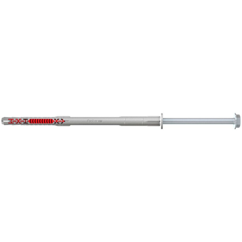 Diblu universal, din nylon, Fischer DuoXpand FUS, 10 x 200 mm, cu surub, zincat alb, cu cap hexagonal