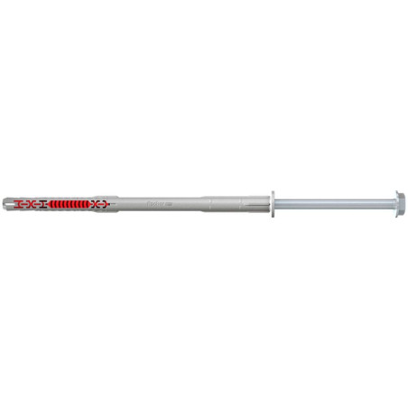 Diblu universal, din nylon, Fischer DuoXpand FUS, 10 x 200 mm, cu surub, zincat alb, cu cap hexagonal