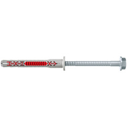 Diblu universal, din nylon, Fischer DuoXpand FUS, 10 x 80 mm, cu surub, zincat alb, cu cap hexagonal