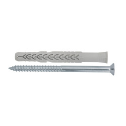Diblu universal din nylon, Friulsider X3, 10 x 60 mm + surub, otel, zincat alb, amprenta Torx, 7 x 68 mm