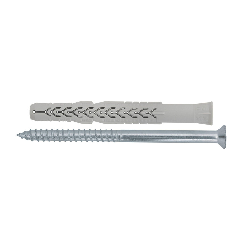 Diblu universal din nylon, Friulsider X3, 10 x 60 mm + surub, otel, zincat alb, amprenta Torx, 7 x 68 mm