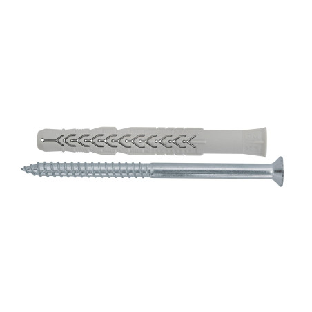 Diblu universal din nylon, Friulsider X3, 10 x 60 mm + surub, otel, zincat alb, amprenta Torx, 7 x 68 mm