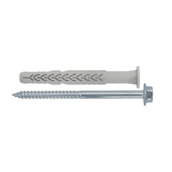 Diblu universal din nylon, Friulsider X3, 10 x 60 mm + surub, otel, zincat alb, cap hexagonal, 7 x 68 mm