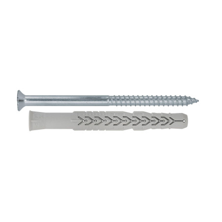 Diblu universal din nylon, Friulsider X3, 10 x 80 mm + surub, otel, zincat alb, amprenta Torx, 7 x 88 mm