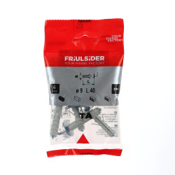 Diblu universal din plastic, cu surub cu carlig L, Friulsider TA, 9 x 40 mm, set 6 bucati