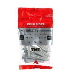 Diblu universal din polipropilena, cu surub cu cap inecat, Friulsider TMT, 6 x 46 mm, set 10 bucati