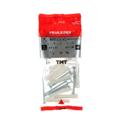 Diblu universal din polipropilena, cu surub cu cap inecat, Friulsider TMT, 8 x 51 mm, set 8 bucati