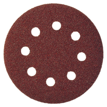 Disc abraziv cu autofixare, pentru lemn / metale, cu perforatii, Klingspor PS 22 K, 125 mm, granulatie 80