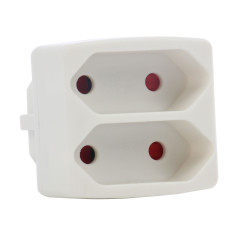 Adaptor 2 prize Euro Hoff Line, 16A, alb