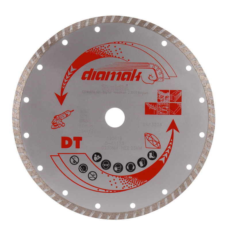 Disc diamantat, continuu, pentru debitare beton / granit / marmura, Makita B-61173, 230 x 22.23 x 3 mm Disc diamantat, continuu, pentru debitare beton / granit / marmura, Makita B-61173, 230 x 22.23 x 3 mm