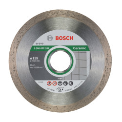 Disc diamantat, continuu, pentru debitare placi ceramice, Bosch Standard for Ceramic, 115 x 22.23 x 1.6 mm