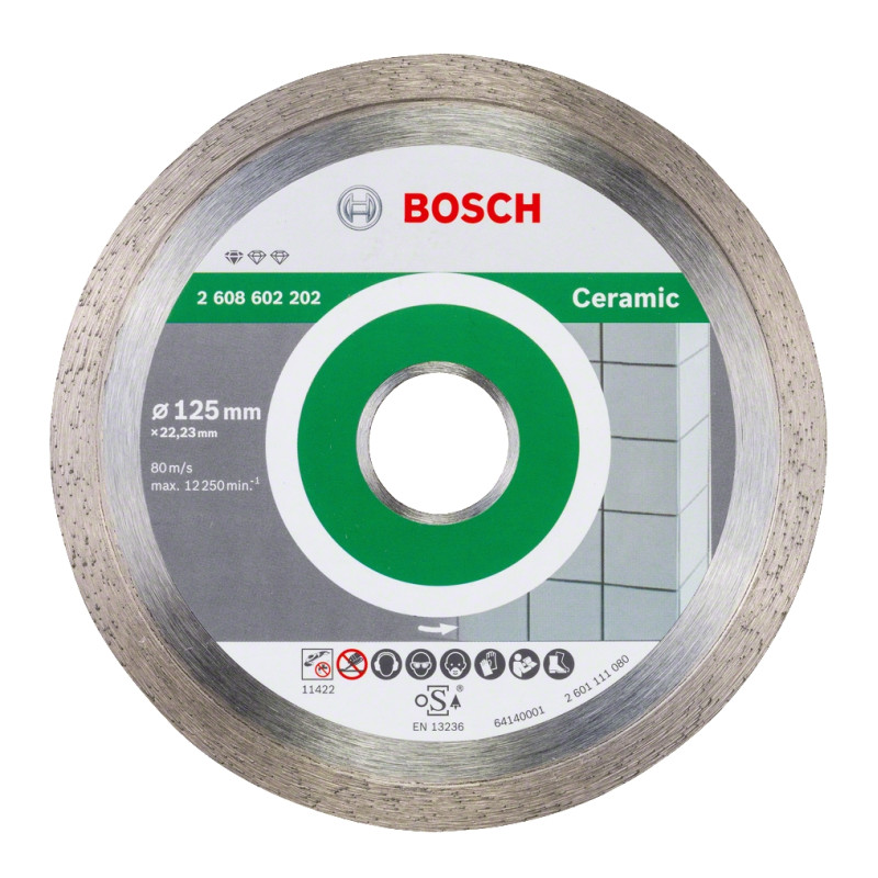Disc diamantat, continuu, pentru debitare placi ceramice, Bosch Standard for Ceramic, 125 x 22.23 x 1.6 mm Disc diamantat, continuu, pentru debitare placi ceramice, Bosch Standard for Ceramic, 125 x 22.23 x 1.6 mm
