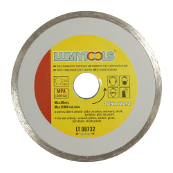 Disc diamantat, continuu, pentru debitare placi ceramice / marmura / sticla / piatra, Lumytools LT08732, 125 x 22 x 2 mm