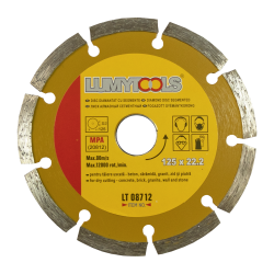Disc diamantat, cu segmente, pentru debitare beton, Lumytools LT08712, 125 x 22.2 x 2 mm