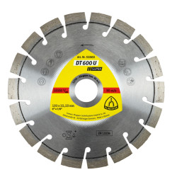 Disc diamantat, cu segmente, pentru debitare materiale de constructii, Klingspor DT 600 U Supra, 150 x 22.23 x 2.4 mm