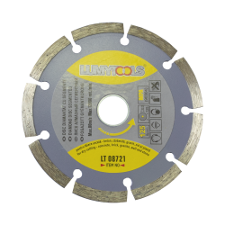 Disc diamantat, cu segmente, pentru debitare materiale de constructii, Lumytools LT08721, 125 x 22 x 2 mm