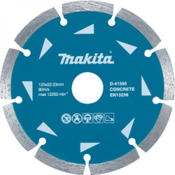 Disc diamantat, segmentat, pentru debitare beton, Makita D-41595, 125 x 22.23 x 2.2 mm
