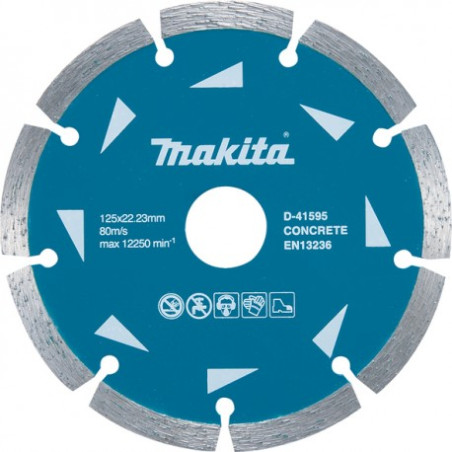 Disc diamantat, segmentat, pentru debitare beton, Makita D-41595, 125 x 22.23 x 2.2 mm