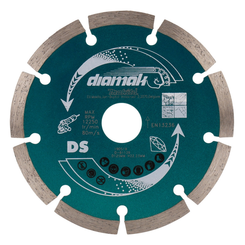 Disc diamantat, segmentat, pentru debitare beton / granit / marmura, Makita B-61139, 125 x 22.23 x 1.8 mm Disc diamantat, segmentat, pentru debitare beton / granit / marmura, Makita B-61139, 125 x 22.23 x 1.8 mm