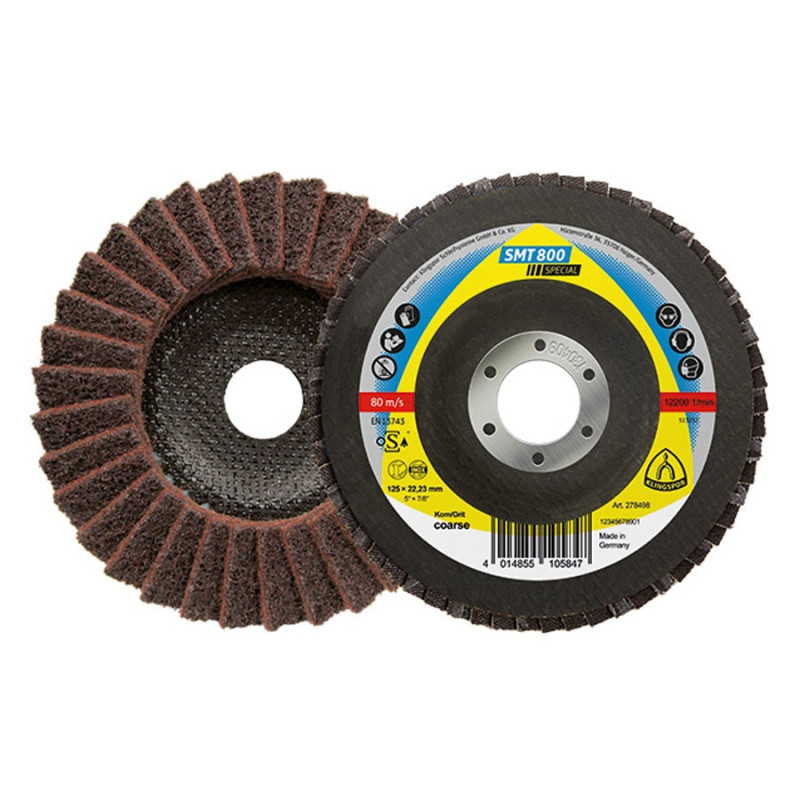 Disc lamelar frontal, pentru inox, Klingspor SMT 800, 125 x 22.23 mm Disc lamelar frontal, pentru inox, Klingspor SMT 800, 125 x 22.23 mm