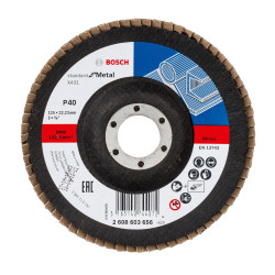 Disc lamelar frontal, pentru metal, Bosch Standard for Metal, 125 x 22.23 mm, granulatie 40