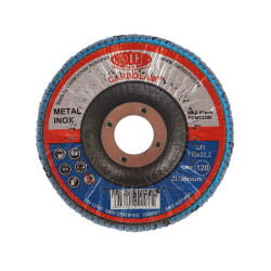 Disc lamelar frontal, pentru otel / inox, Carbochim SFI, 115 x 22 mm, granulatie 120