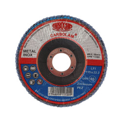 Disc lamelar frontal, pentru otel / inox, Carbochim SFI, 115 x 22 mm, granulatie 80