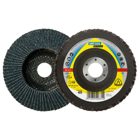 Disc lamelar frontal, pentru otel / inox, Klingspor SMT 926, 125 x 22.23 mm, granulatie 80