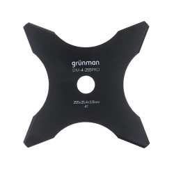 Disc motocoasa pentru tuns iarba, Grunman, otel, 4 lame, D 255 mm, 4 mm