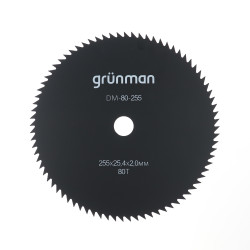 Disc motocoasa pentru tuns iarba, Grunman, otel, 80 dinti, D 255 mm, 2 mm
