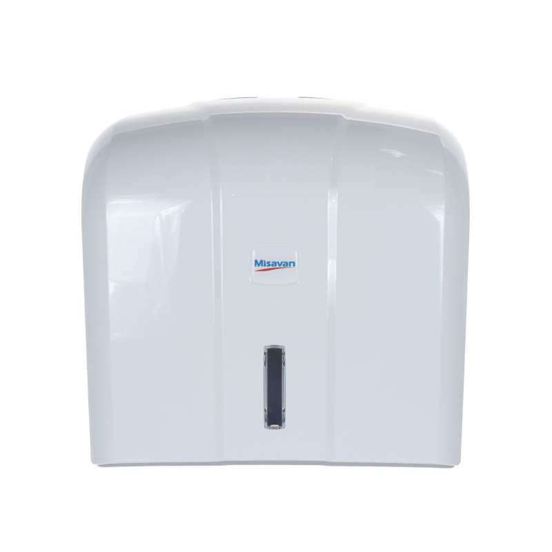 Dispenser hartie Misavan, alb, pentru prosoape pliate, plastic, 25 x 26 x 18 cm
