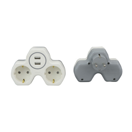 Adaptor 2 prize Hoff Line, 16A + 2 USB