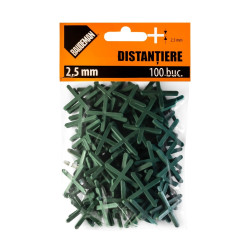 Distantiere pentru placi ceramice, Baudeman, rost 2.5 mm, set 100 bucati