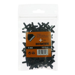Distantiere pentru placi ceramice, Baudeman, rost 4 mm, set 100 bucati