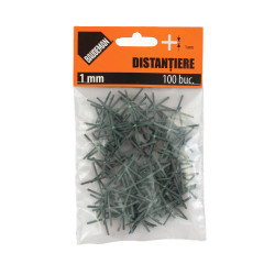 Distantiere pentru placi ceramice, rost 1 mm, set 100 bucati