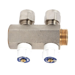Distribuitor alama, 2 cai, cu robineti, 16 mm x 3/4", 7882L