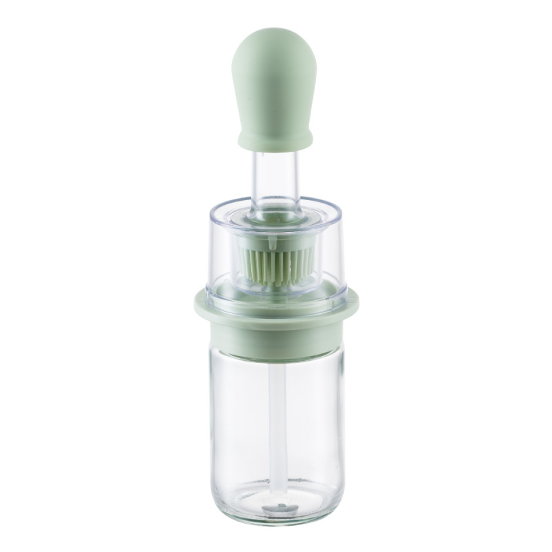 Distribuitor ulei AAB068, cu pensula, plastic + silicon, transparent, 180 ml