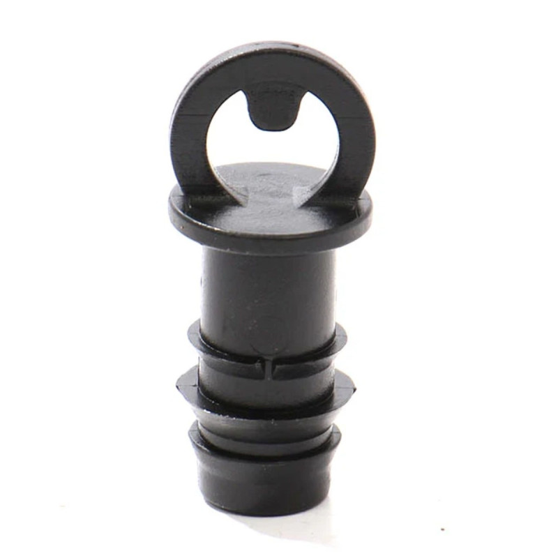 Dop pentru tub pentru irigatii prin picurare, cu inel de siguranta, negru, polipropilena, D 16 mm, set 5 buc