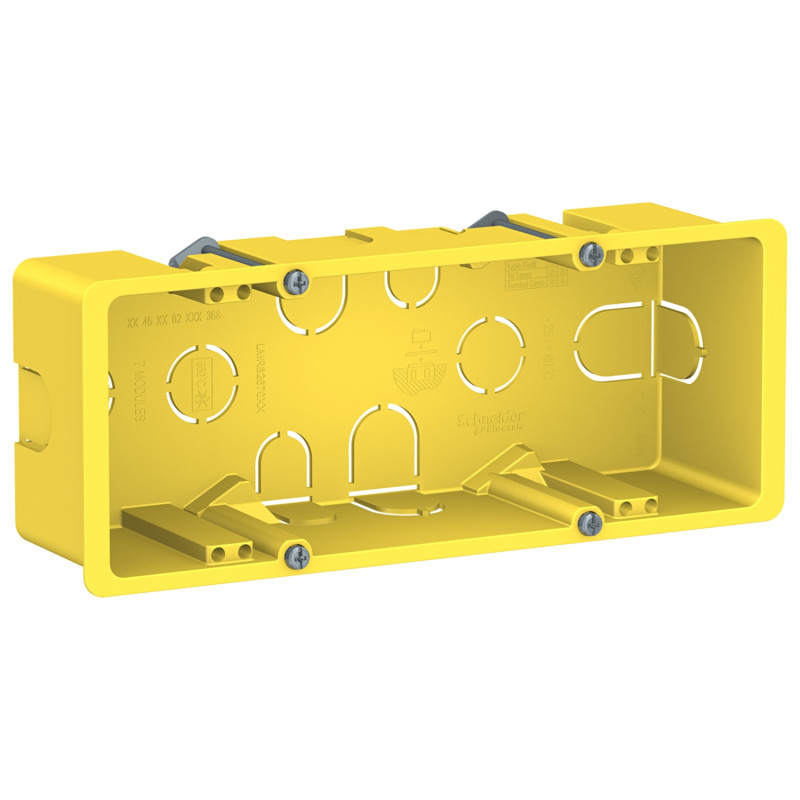Doza aparat gips carton Schneider Electric Easy Styl, incastrata, modulara, 7 module, 184 x 73 x 51 mm