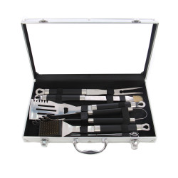 Accesorii pentru gratar Grunman Premium KY6316, otel, maner plastic, 42 cm, set 9 buc