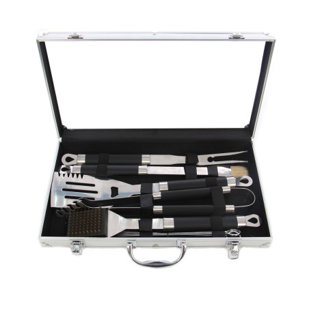 Accesorii pentru gratar Grunman Premium KY6316, otel, maner plastic, 42 cm, set 9 buc