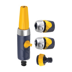 Duza de stropit Grunman DY80, PVC + metal, debit reglabil + stut robinet + cuple furtun